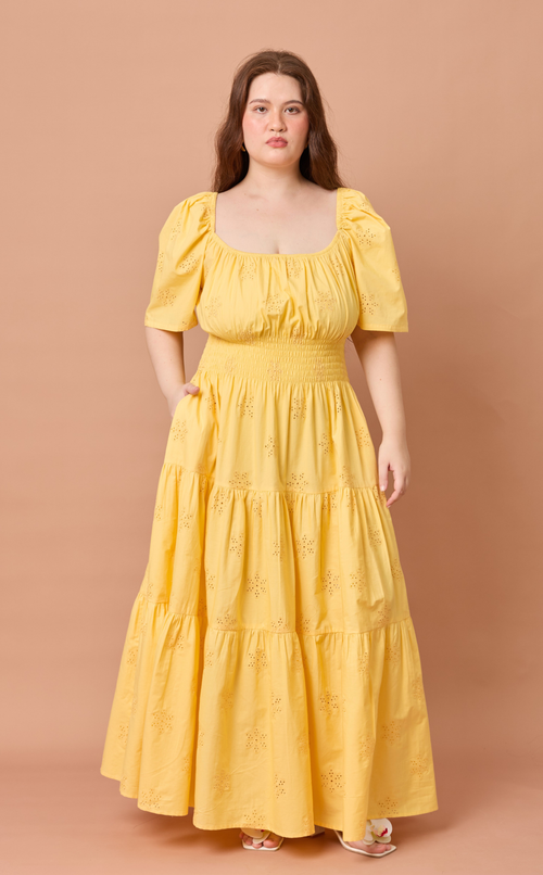 MUTYA DRESS - YELLOW EYELET