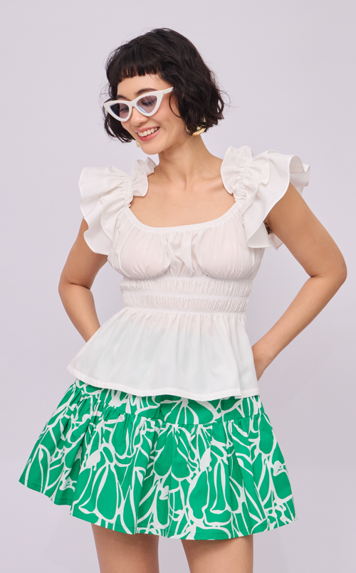 STACY SKORT - GREEN FLOWER LINE
