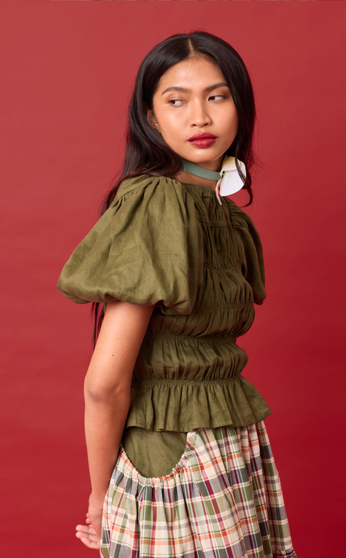 ELENA TOP - ARMY GREEN