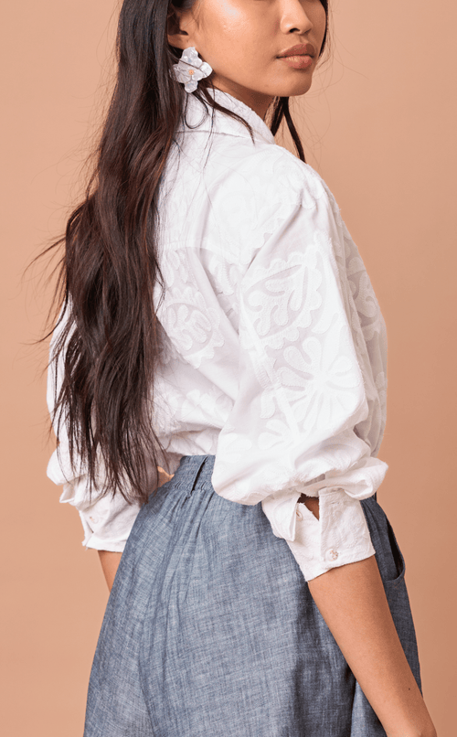 ESCOLTA TOP - WHITE LACE