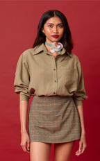 ESTRELLA TOP - OLIVE BANANA LINEN