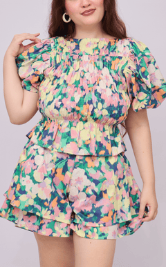 ELENA TOP - PASTEL ABSTRACT