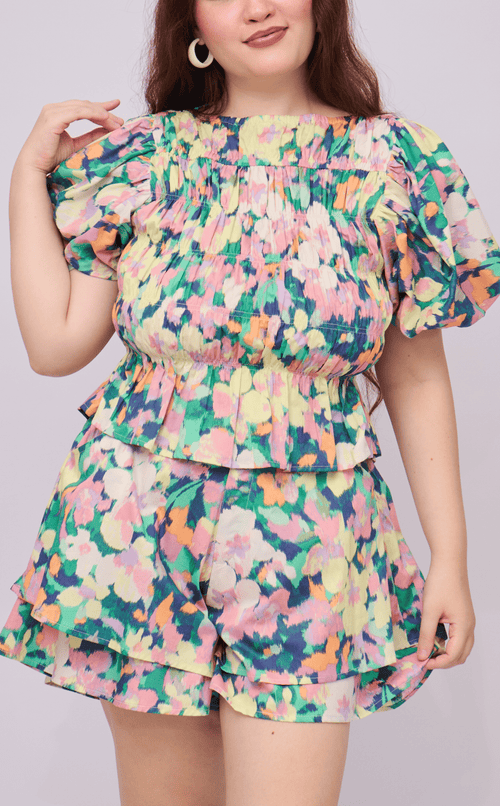ELENA TOP - PASTEL ABSTRACT