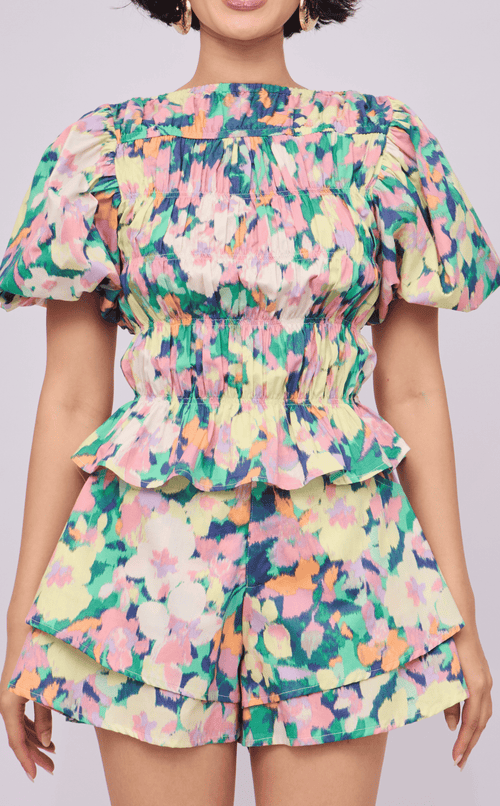 ELENA TOP - PASTEL ABSTRACT