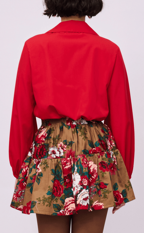 ELISSE TOP - RED POPLIN