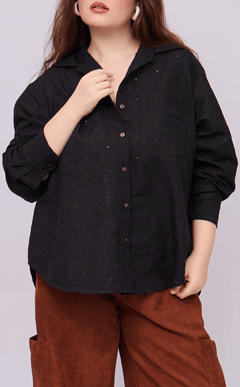 ESCOLTA TOP - BLACK EYELET