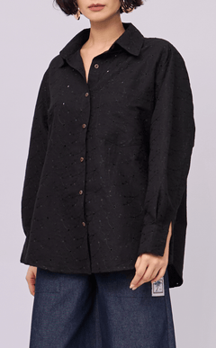 ESCOLTA TOP - BLACK EYELET