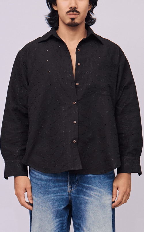 ESCOLTA TOP - BLACK EYELET