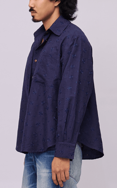 ESCOLTA TOP - NAVY BLUE EYELET