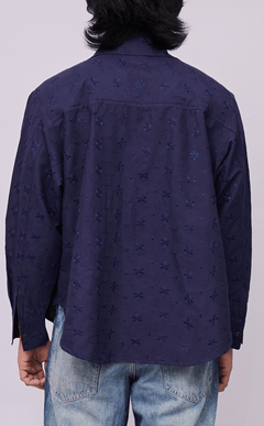 ESCOLTA TOP - NAVY BLUE EYELET