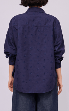 ESCOLTA TOP - NAVY BLUE EYELET