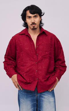 ESCOLTA TOP - MERLOT EYELET