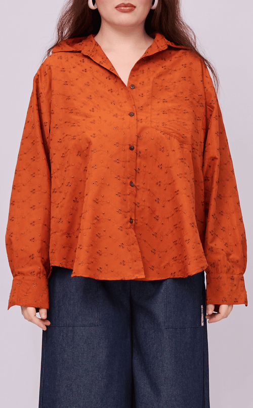 ESCOLTA TOP - PUMPKIN EYELET