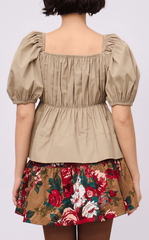 EYA TOP - TAUPE POPLIN
