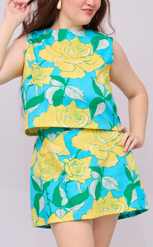 MARTY TOP - RETRO FLORALS