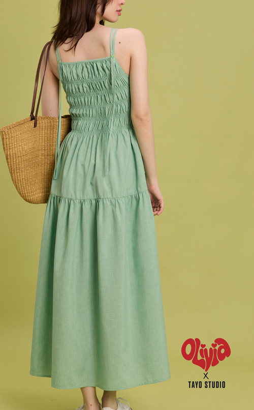 OLIVIA DRESS - PISTACHIO