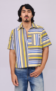 SULTAN SHIRT - BLUE AND YELLOW STRIPES