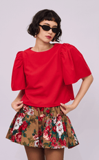 FILI TOP - RED POPLIN
