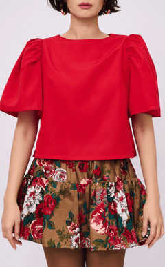 FILI TOP - RED POPLIN