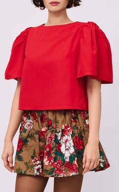 FILI TOP - RED POPLIN