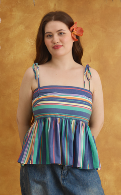 GABI TOP - OCEAN STRIPES Shop.TayoStudio