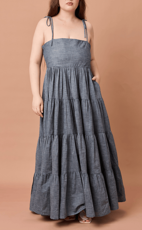 GABRIELA DRESS - DENIM CHAMBRAY