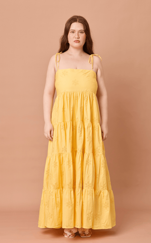 GABRIELA DRESS - YELLOW EYELET
