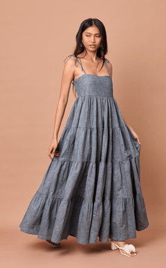 GABRIELA DRESS - DENIM CHAMBRAY