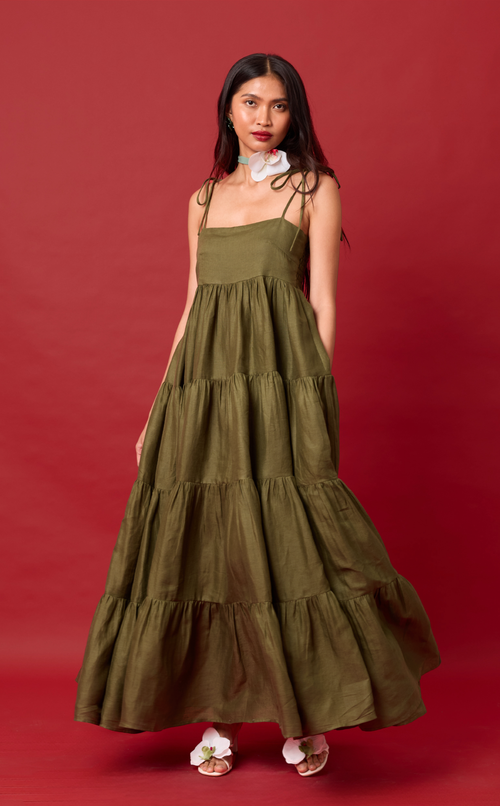 GABRIELA DRESS - ARMY GREEN