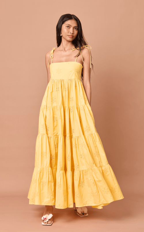 GABRIELA DRESS - YELLOW EYELET