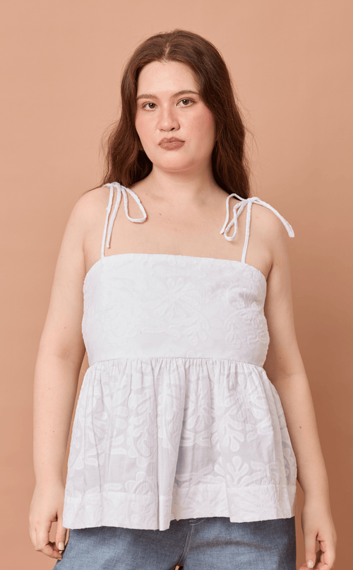 GABRIELA TOP - WHITE LACE