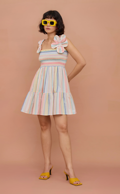 GUITA DRESS - PASTEL MULTICOLOR STRIPES