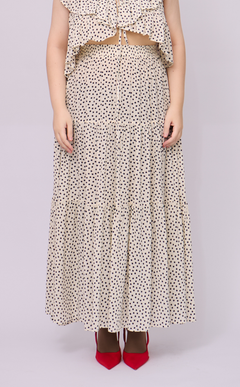 HELENA SKIRT - WHITE MICRO POLKA