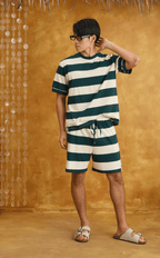 JOSE TEE - TEAL STRIPES