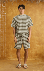 JOSE TEE - OLIVE GREEN STRIPES