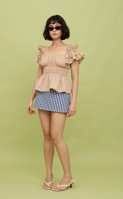 KAROL SKORT - NAVY BLUE GINGHAM