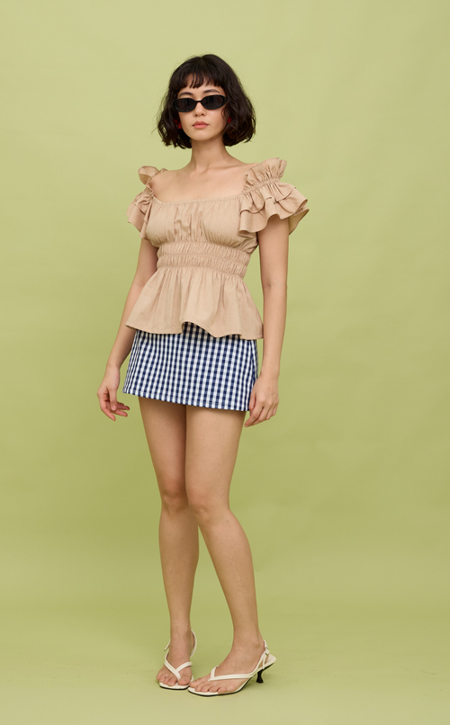 KAROL SKORT - NAVY BLUE GINGHAM