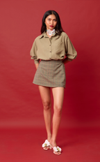 KAROL SKORT - HOUNDSTOOTH PLAID