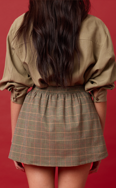 KAROL SKORT - HOUNDSTOOTH PLAID