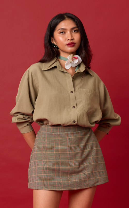 KAROL SKORT - HOUNDSTOOTH PLAID