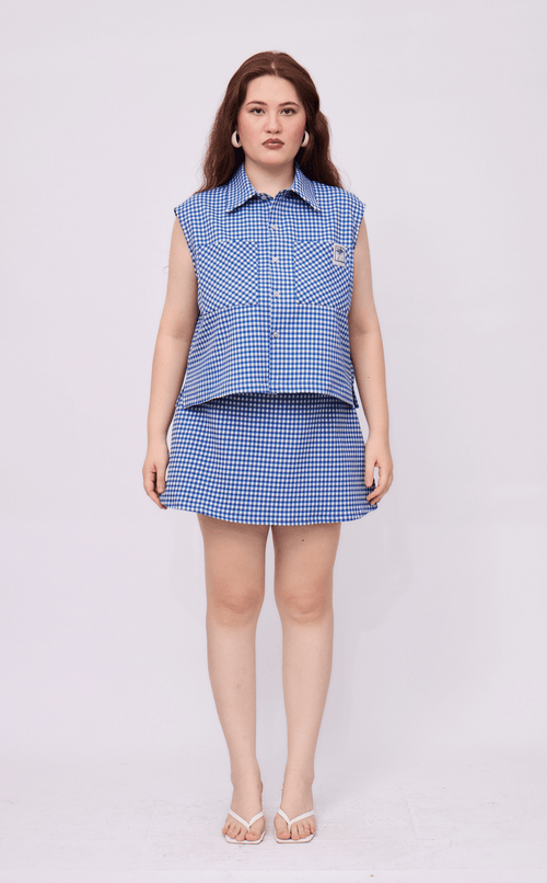 KAROL SKORT - BLUE GINGHAM 2