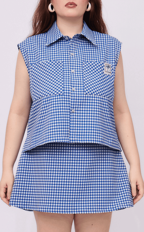 KAROL SKORT - BLUE GINGHAM 2