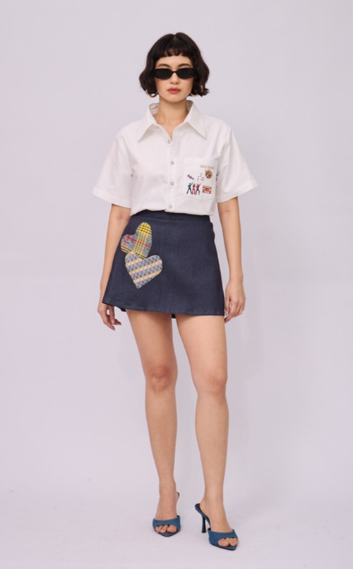 KAROL SKORT - DENIM WITH HEART