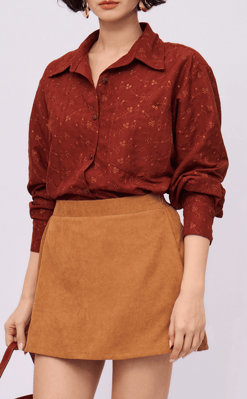 KAROL SKORT - CARAMEL CURDOROY