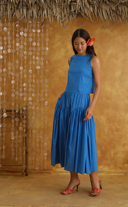 LIGAYA SET - BLUE GRID Shop.TayoStudio