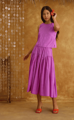 LIGAYA SET - PURPLE GRID