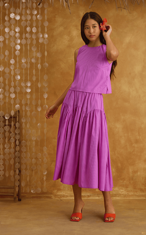 LIGAYA SET - PURPLE GRID