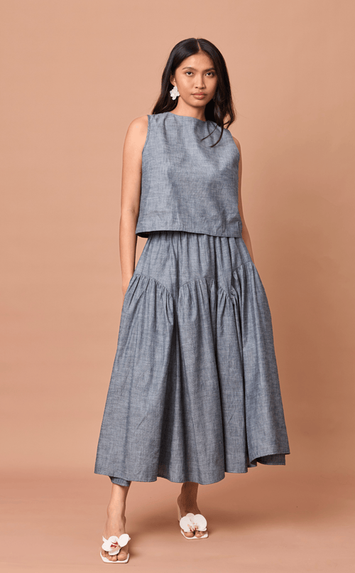 LIGAYA SET - DENIM CHAMBRAY (PRE-ORDER)