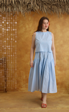 LIGAYA SET - LIGHT BLUE GRID Shop.TayoStudio