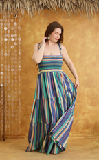 LILIANA MAXI DRESS - OCEAN STRIPES
